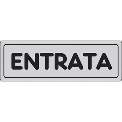 TARGA SEGNALETICA ADESIVA ENTRATA - VINILE CM 15X5- 10 pezzi