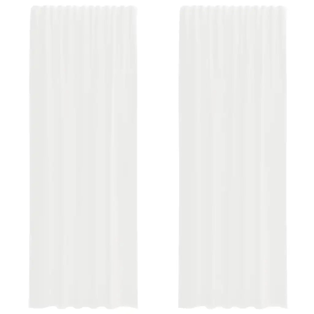 vidaXL Tende in Voile con Tasche per Aste 2 pz Bianco