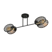 Lampada a sospensione Talia in acciaio nero e oro