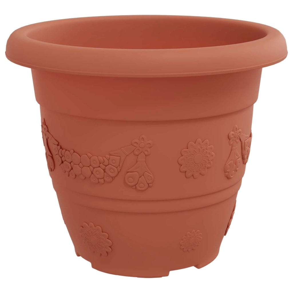 Set di 24 vasi cilindrici moderni per interni/esterni 26 x 21,5 cm plastica rosso mattone 02_0056121
