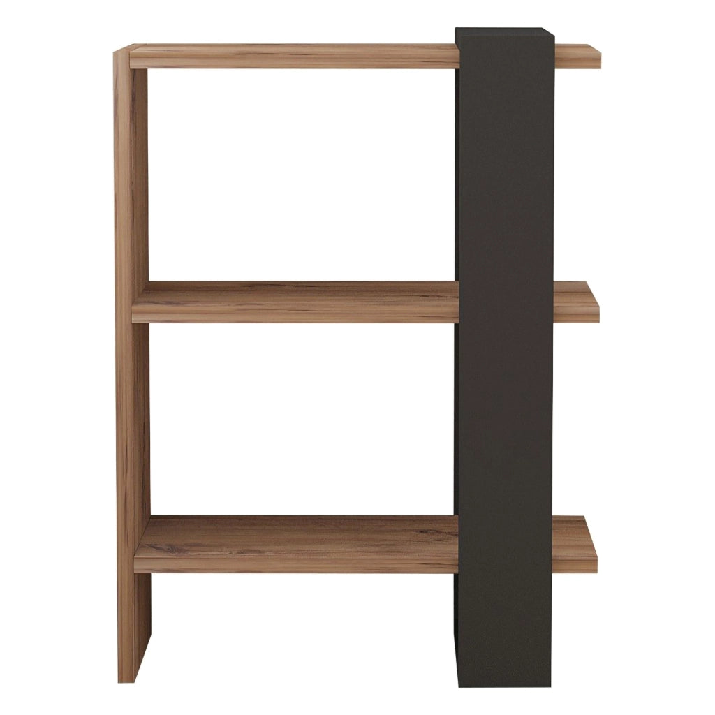 Biblioteca Netro, Libreria 3 Ripiani, 52x25x70h cm Marrone Noce