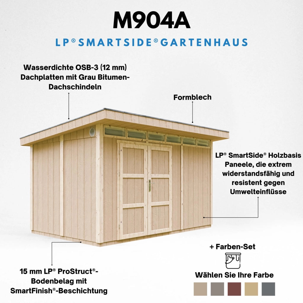 Casetta da Giardino di QUALIT? PREMIUM 8,7m?²-L412xW279cm - TIMBELA M904A-CAVERN STEEL