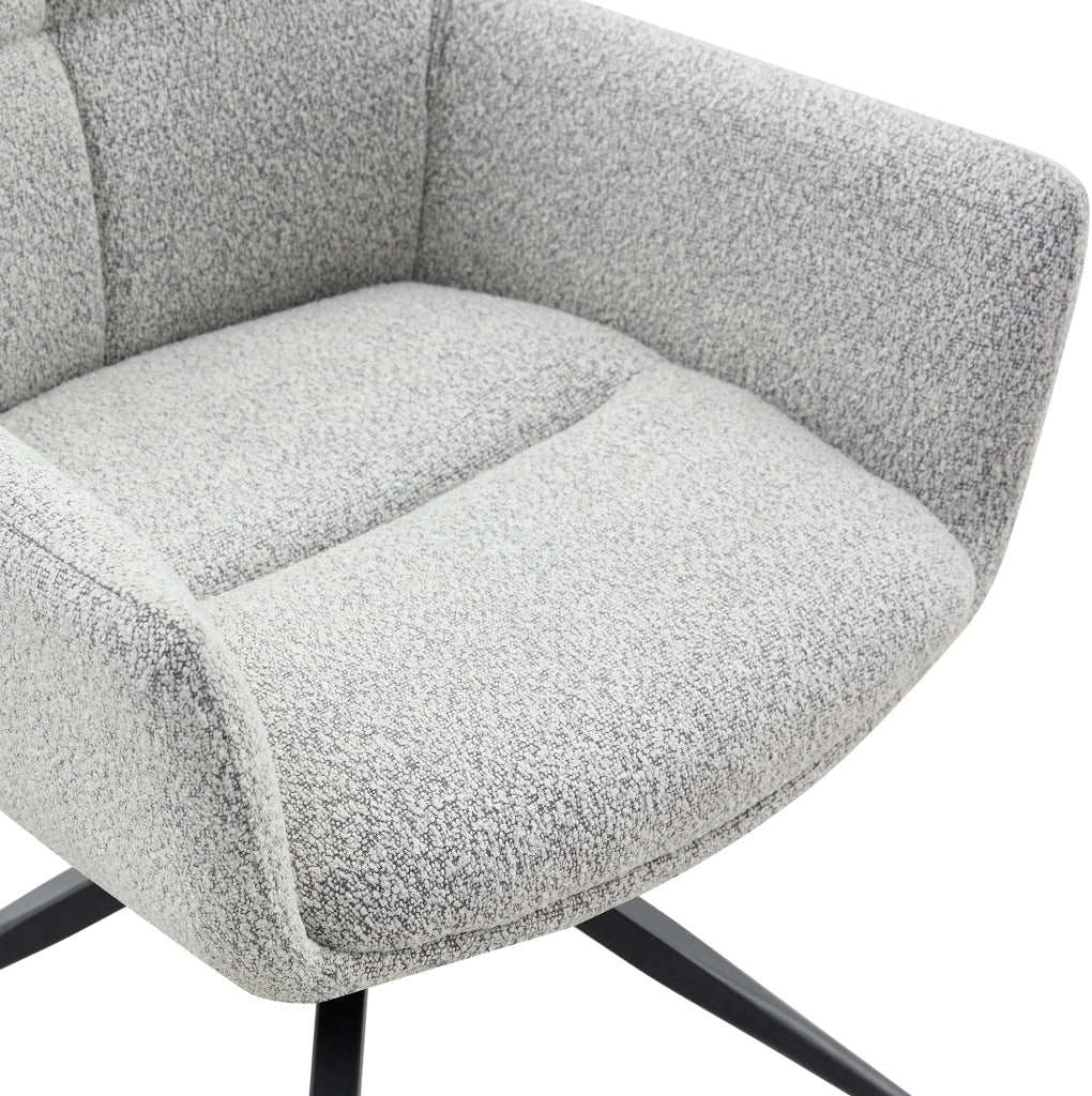 Sedia imbottita girevole 360° in tessuto grigio chiaro