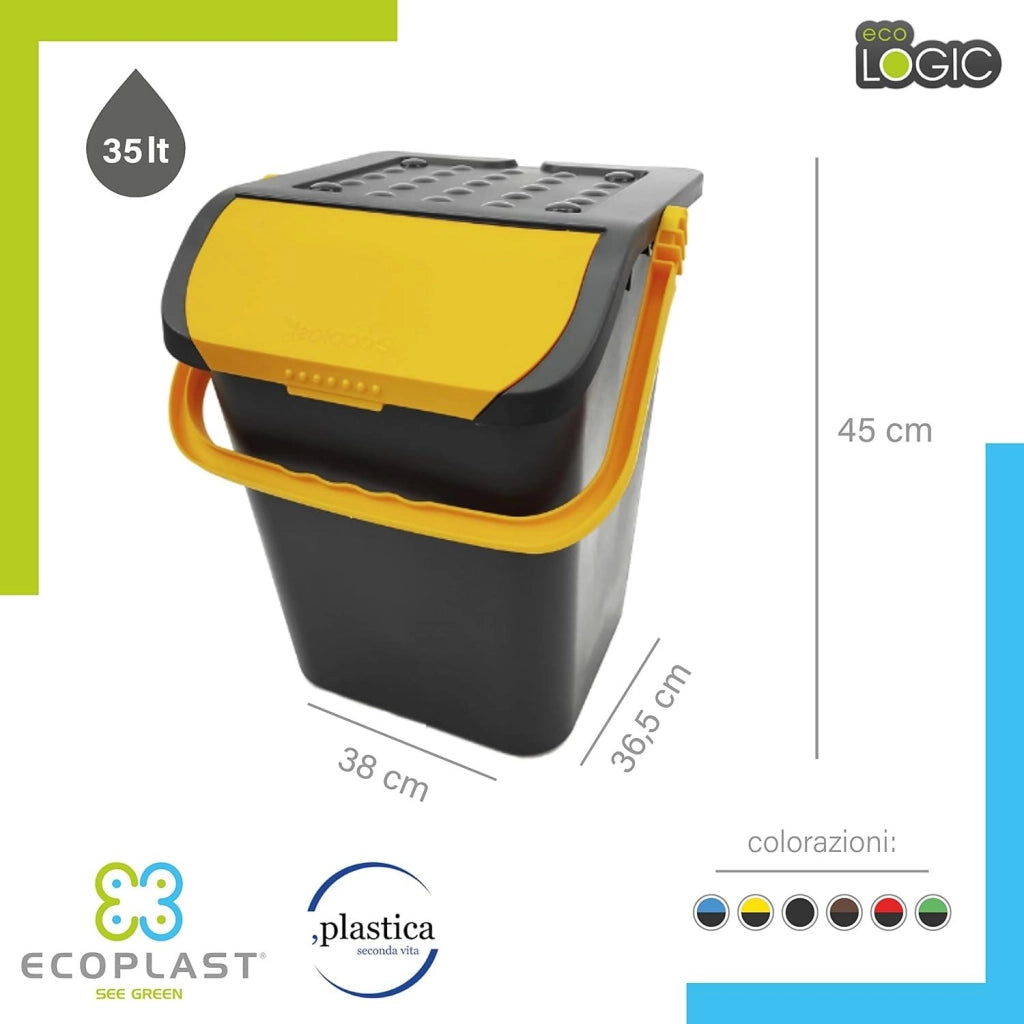 TRIS PATTUMIERA ECOLOGIC DA 35 LITRI COMPONIBILE CON MANICI