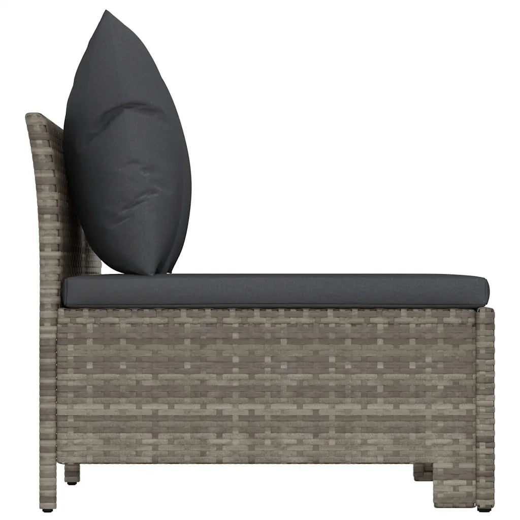 Divano da Giardino a 2 Posti con Cuscini-Sofa da Giardino-Divano da esterno in Polyrattan Grigio