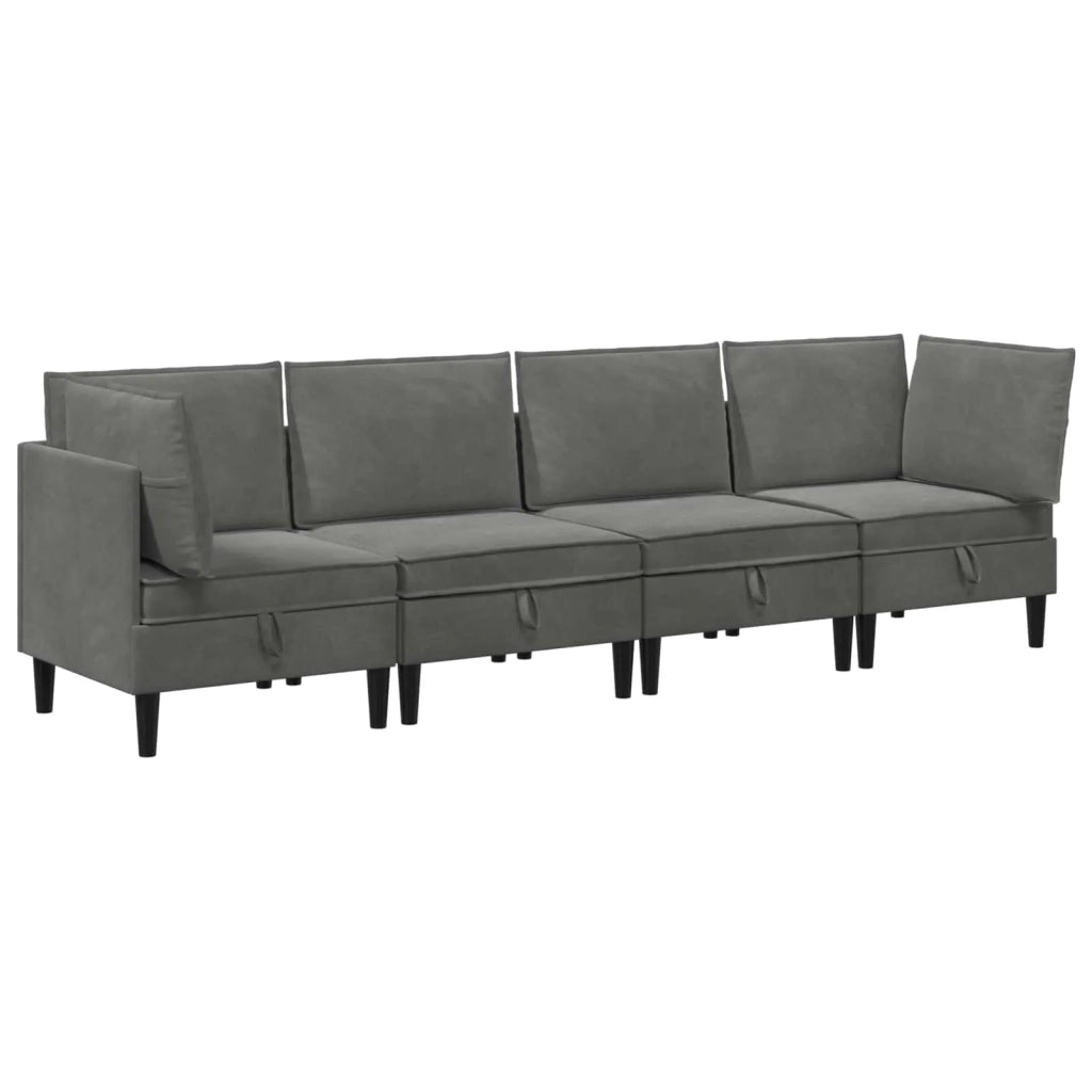 Set di mobili per il soggiorno 4 pcs Grigio Scuro Velluto 3413734