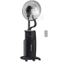 Ventilatore Nebulizzatore con Telecomando da 5m, Timer 12h e Oscillazione 70°, 3 Velocità, 3 Funzioni e Antizanzare, Tanica 3.1L, 90W, Ф44.5x135cm Nero