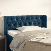 Testiera ad Orecchio-Testata con Orecchie Blu Scuro 103x16x78/88 cm in Velluto 222063