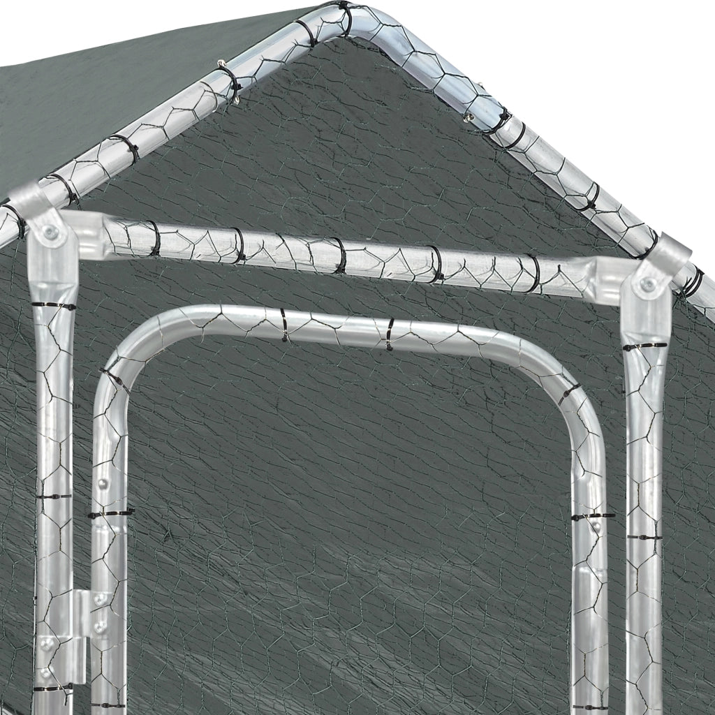 Gabbia per Pollame Wels con Tettuccio Parasole e Recinzione Rete Metallica 3x3x2 m pro.tec