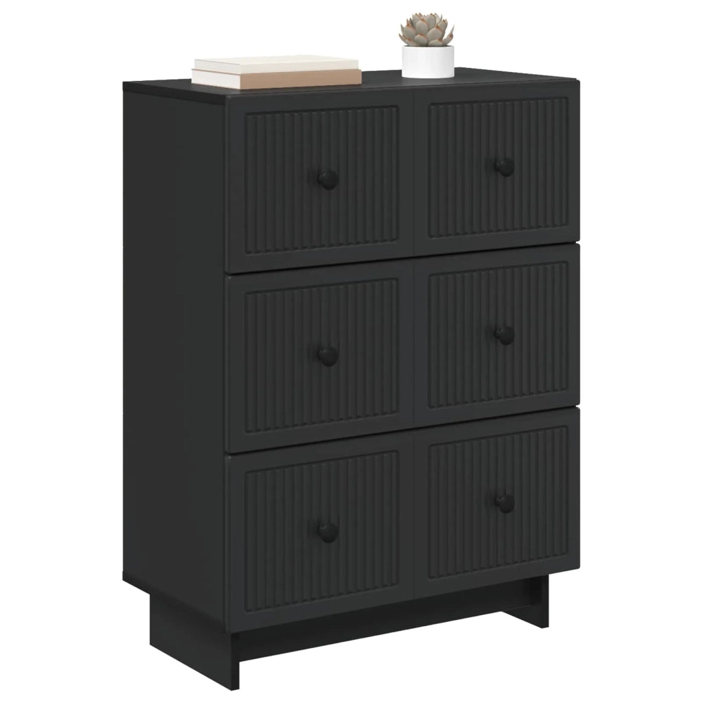 Mobile con Cassetti Nero 66 x 34,5 x 90 cm Legno ingegnerizzato 893916