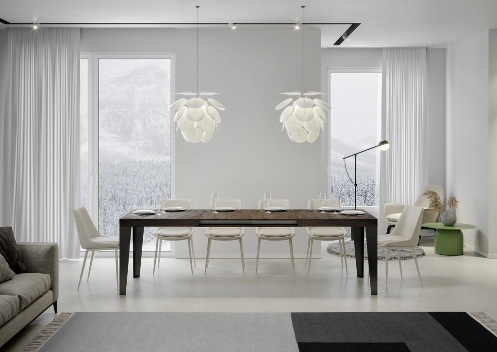 Tavolo allungabile 80x160/244 cm Flaris noce telaio Antracite