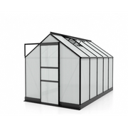 Serra Vitavia Apollo 6200 in alluminio Nero  e policarbonato alveolare 6mm, 195 x 323 h 207 cm, con fondamenta