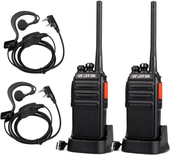 Portofoon RT24 PMR446 16 Canali-Headset VOX USB Oplaadabile-Zero Emittenza