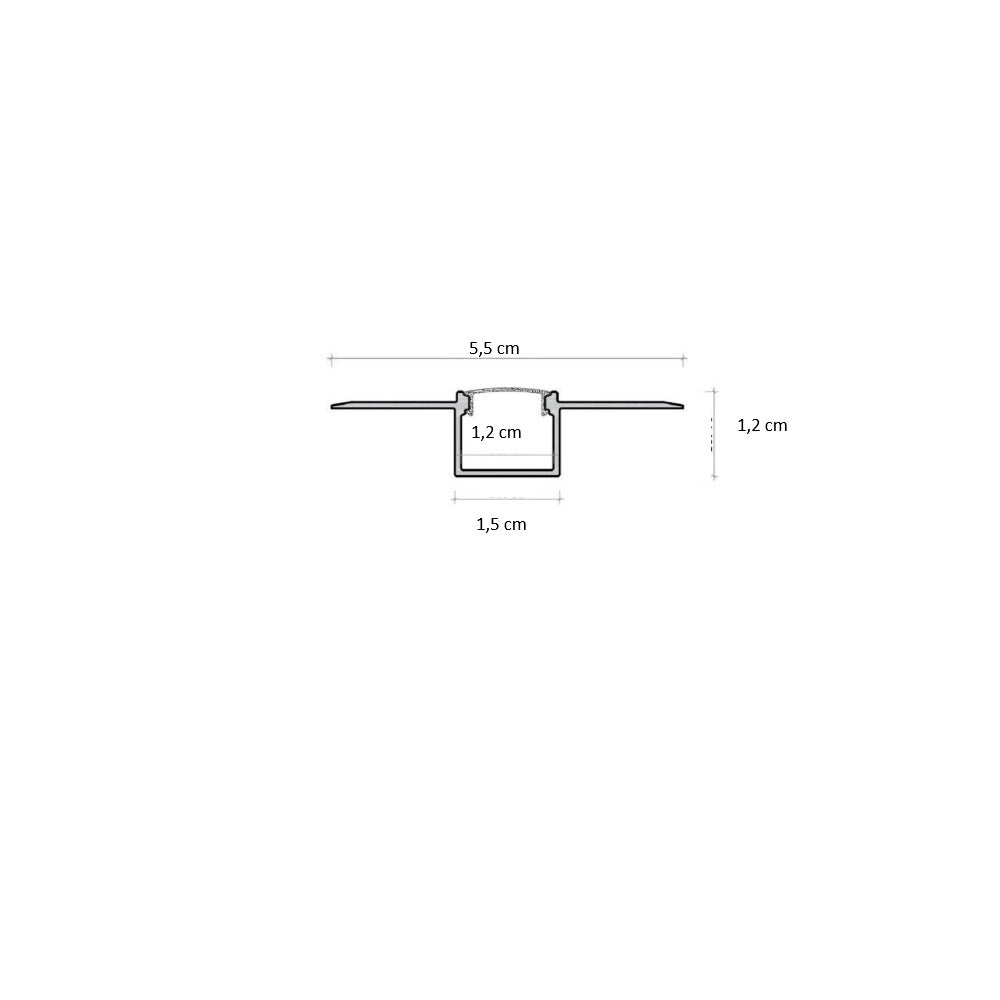 Pacco di 10 Profili Profilo in alluminio flessibile per strisce strip LED curvabile installazione ad incasso per controsoffitte in cartongesso 2 metri x 12 mm schermatura opaca