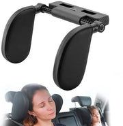 Sostegno per la testa per bambini e adulti, cuscino, supporto cervicale, sedile per auto regolabile (disegno a rete in fibra di carbonio nera)