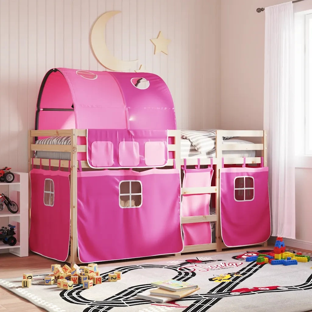 Letto a Castello senza Materasso Rosa 90x200 cm Legno di Pino 3283984