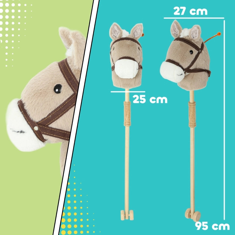 Cavallo a dondolo per bambini, con suono, a rotelle, per bambini dai 24 mesi in su, grigio
