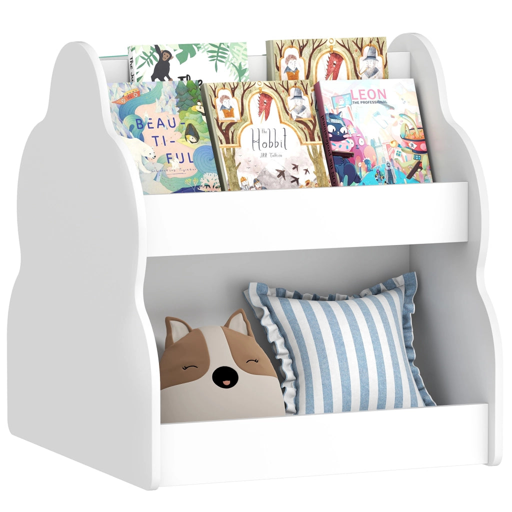 Libreria bambini con ruote ¨C zephmum ¨C Bianco 54x50x56 cm