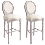 Sgabelli da Bar 2 pz Bianco Lino in Tessuto cod mxl 58802
