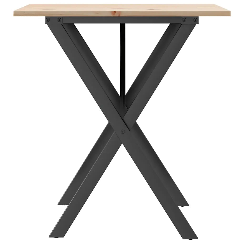 Tavolo da Pranzo Telaio a X 70x70x75 cm Legno Pino e Acciaio 3282693
