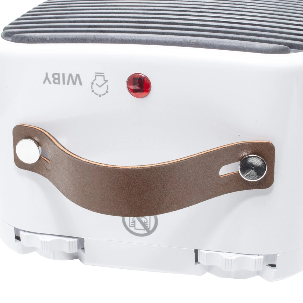 Termoventilatore stufa ventilata stile vintage 1200W basso consumo caldobagno 2 in 1 ventilatore manico pelle 230V
