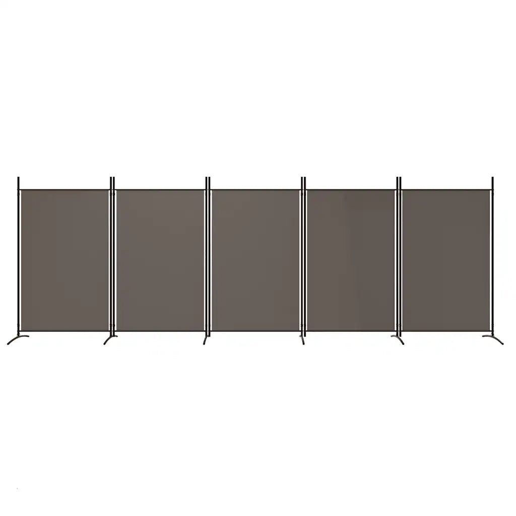 Divisorio Ambienti | Divider per stanze | Paravento a 5 Pannelli Antracite 433x180 cm Tessuto