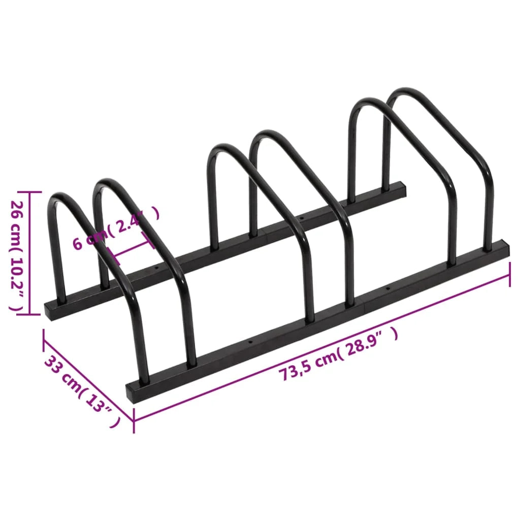 Portabiciclette con supporto portaoggetti per 3 biciclette acciaio nero 02_0004575