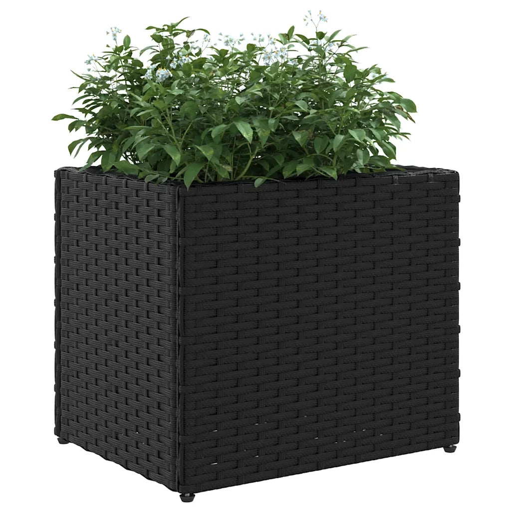 Fioriere da Giardino 2 pz Nere 36x30x32 cm in Polyrattan 3210531