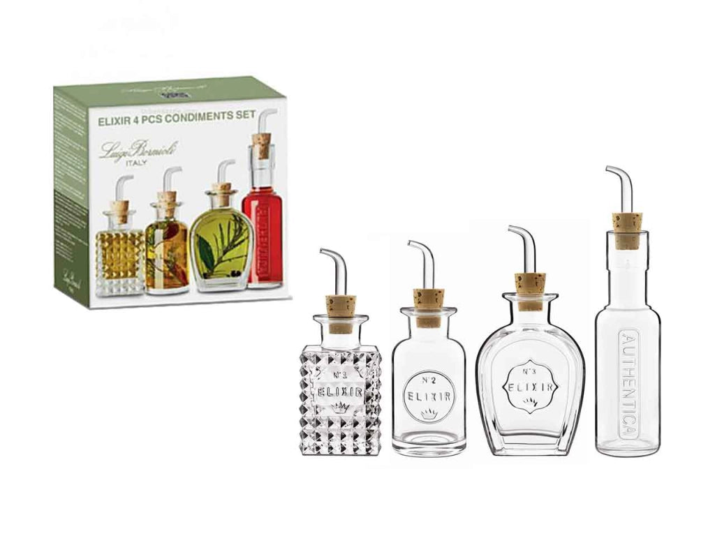 Set condimento 4 pezzi in vetro 0,1L x 0,125L