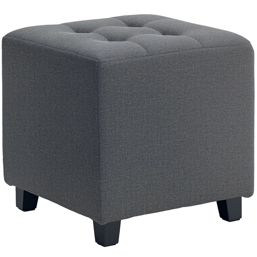Pouf con Tasca Laterale e Coperchio Imbottito ¨C Zephmum ¨C Grigio in Lino
