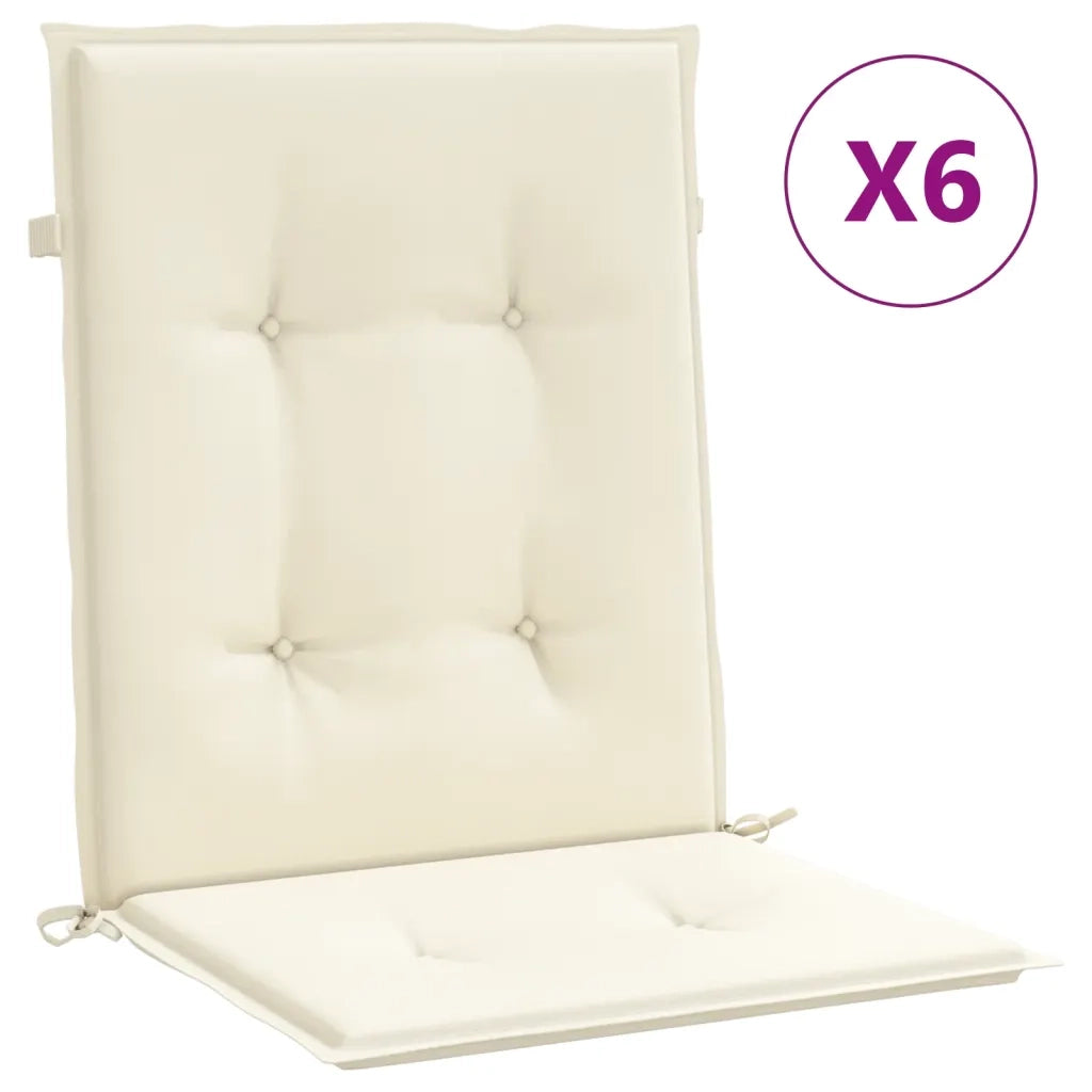 Cuscini per Sedia 6 pz | Cuscini per sedie Crema 100x50x3 cm in Tessuto Oxford