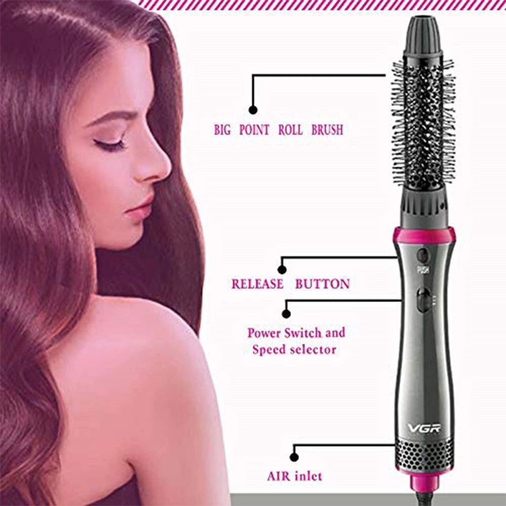 Trade Shop - Set Professionale Per Styler Ad Aria Calda Piastra Asciugacapelli 4in1 Vgr V-408 -