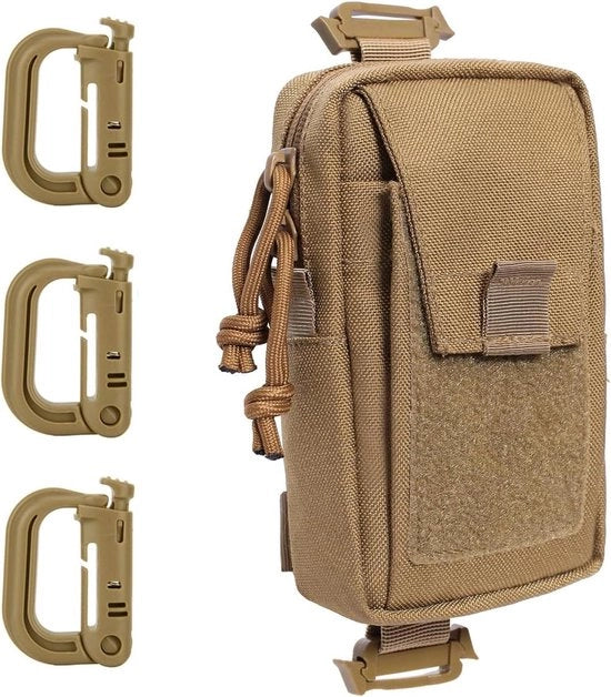 Tas EDC multifunzionale tattica con riempimento molle per smartphone e cinturone con 3 ganci per campeggio all'aperto, caccia e allenamento