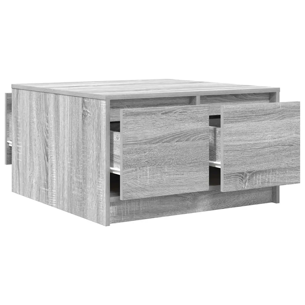 Tavolino da salotto | Tavolino da caff¨¨ | Tavolino da Soggiorno con Cassetti Grigio Sonoma 70,5x70x40 cm