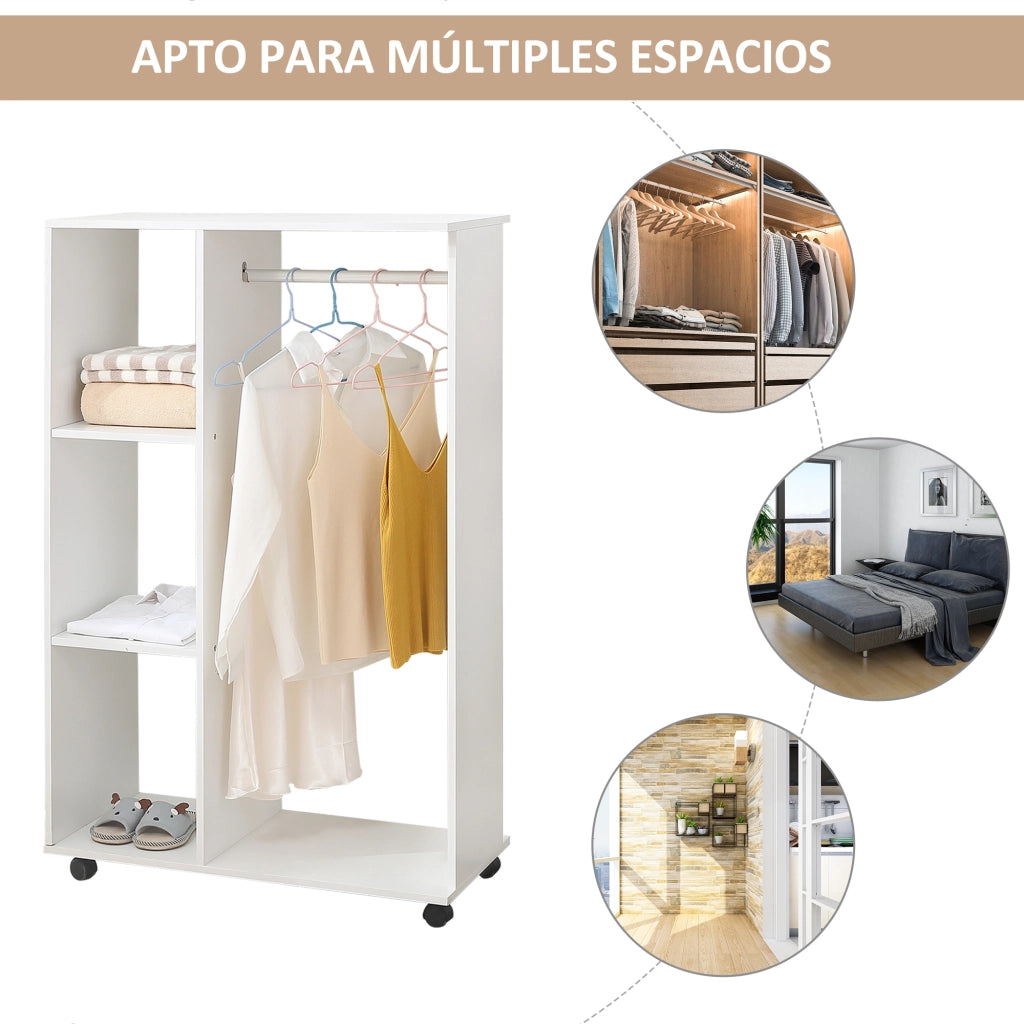 Armadio con Rotaie e Ripiani ¨C Zephmum ¨C Bianco 80x40x128 cm