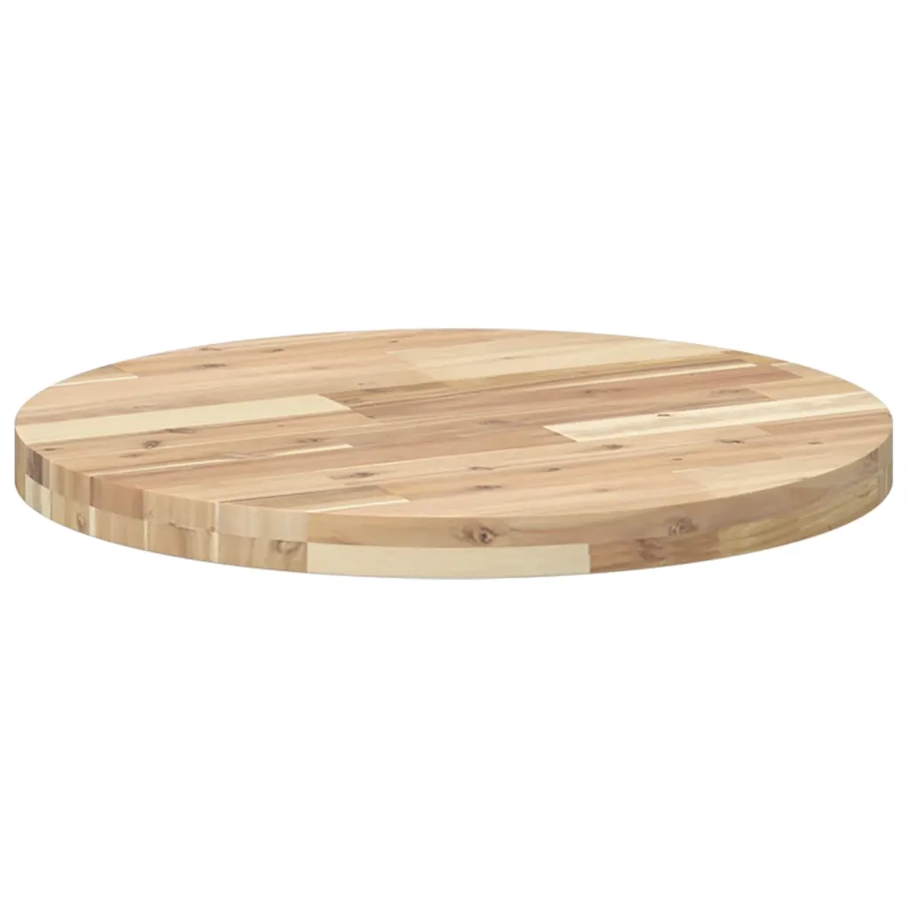 Piano Tavolo Rotondo Ã˜60x4 cm in Legno Massello di Acacia