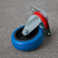 Set 2 Ruote piroettanti senza freno 200mm max 350kg con piastra di montaggio, per carrelli, mobili