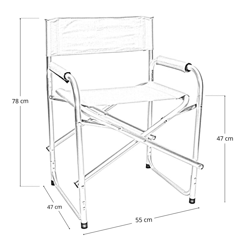 Sedia relax pieghevole Regista in alluminio con rivestimento in textilene bianco