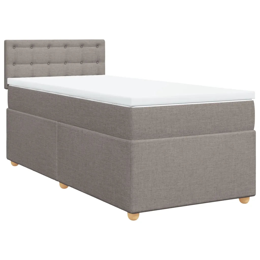 Giroletto a Molle con Materasso-Struttura Letto Tortora 80x200 cm inTessuto 455432