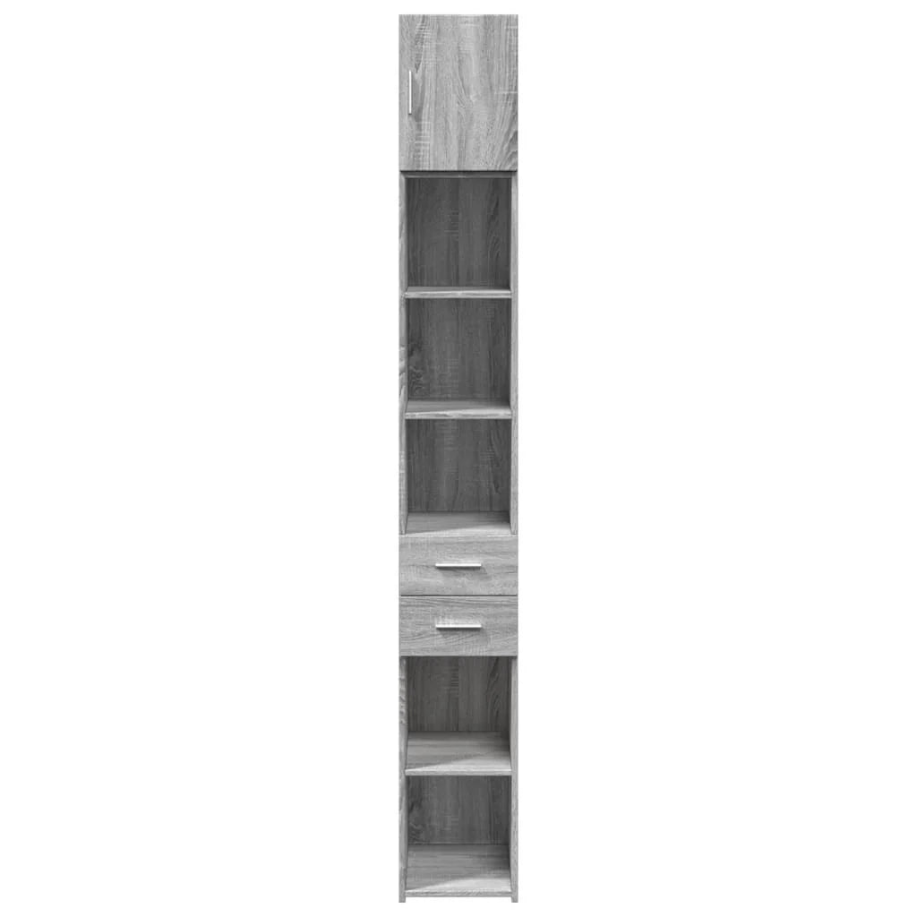 Mobile contenitore sottile e moderno salvaspazio 30 x 42,5 x 225 cm legno composito grigio 02_0055557