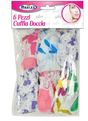 MAURY'S CUFFIE DOCCIA IN CONFEZIONE DA  6 PZ CON COLORAZIONE ASSORTITA