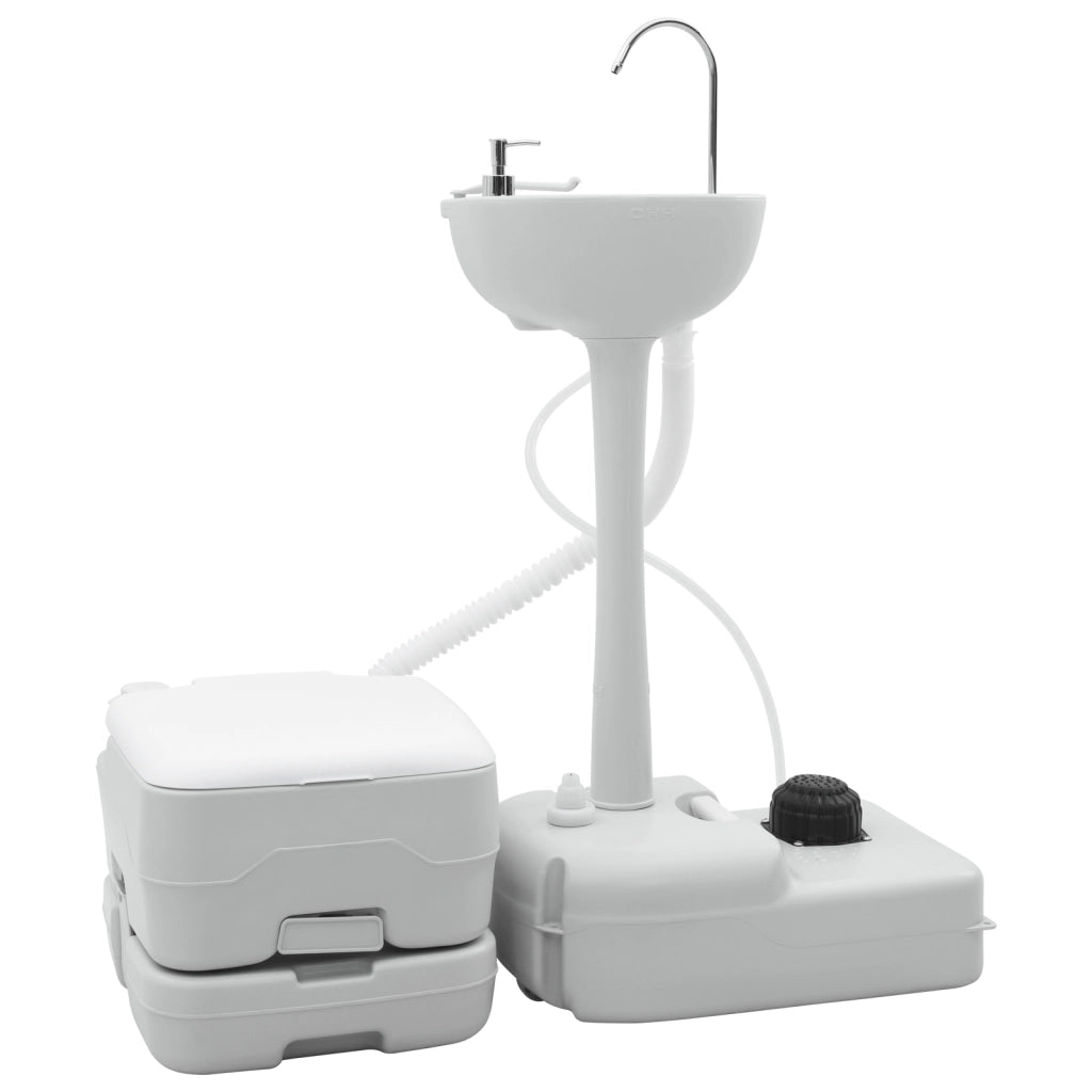 Toilette da Campeggio Corpo Grigio + Coperchio Bianco + Grigio Cool