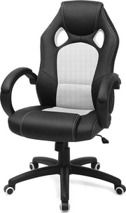 Sedile per Giocatori Nero/Bianco Comodo Ergonomico - OBG56BW Sedile per Ufficio