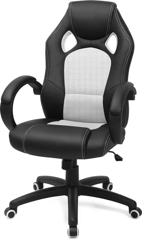 Sedile per Giocatori Nero/Bianco Comodo Ergonomico - OBG56BW Sedile per Ufficio