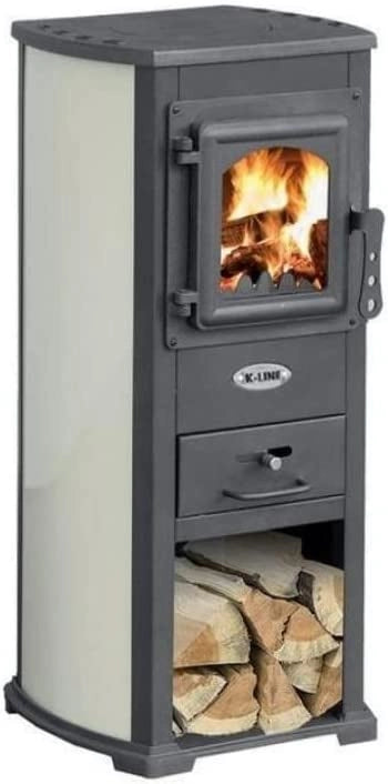 STUFA A LEGNA 5,3 Kw KARMA BEIGE 40x46xH90 cm