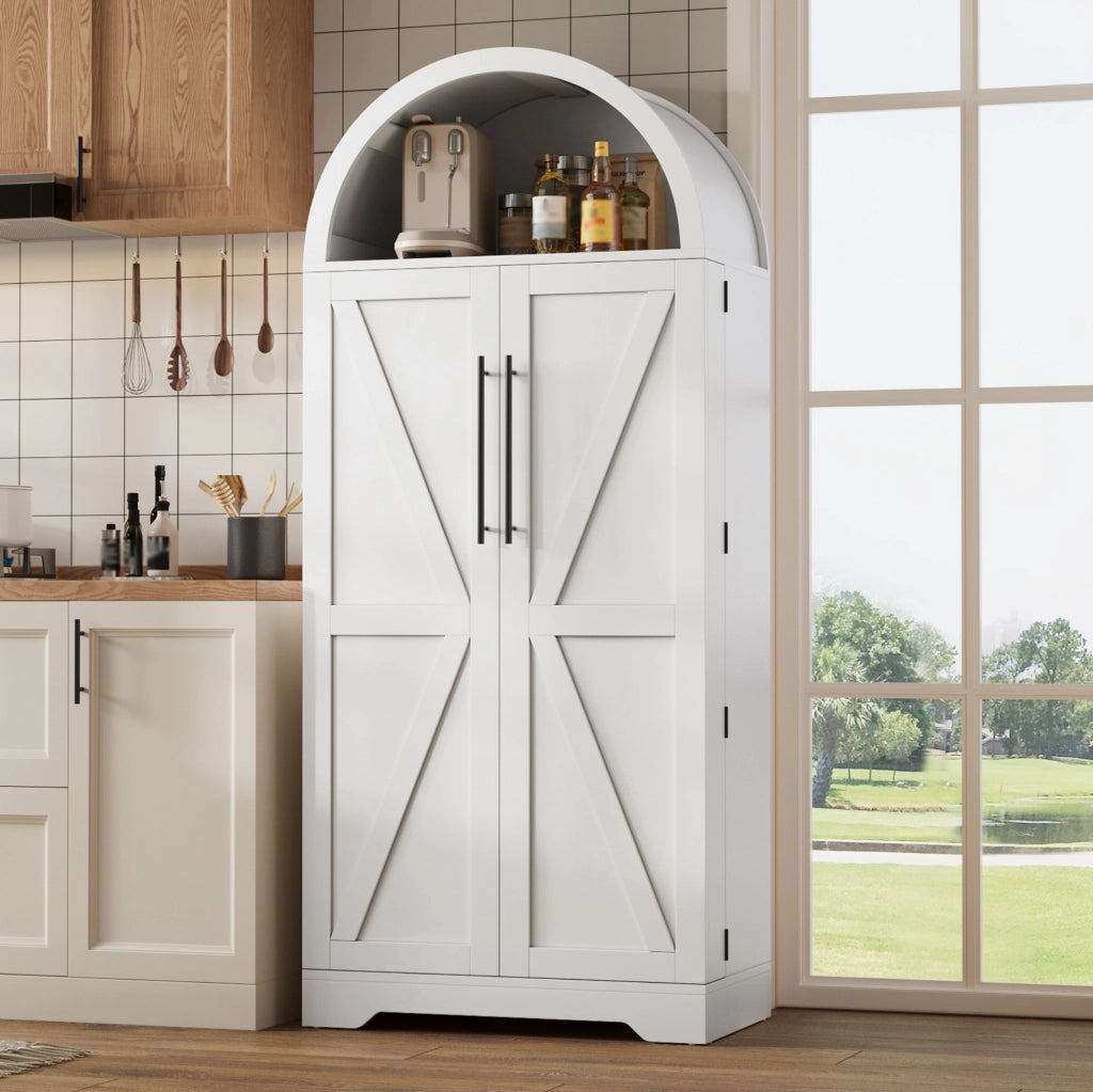 Armadio contenitore bianco 70x40x165 cm con ripiani aperti e ante