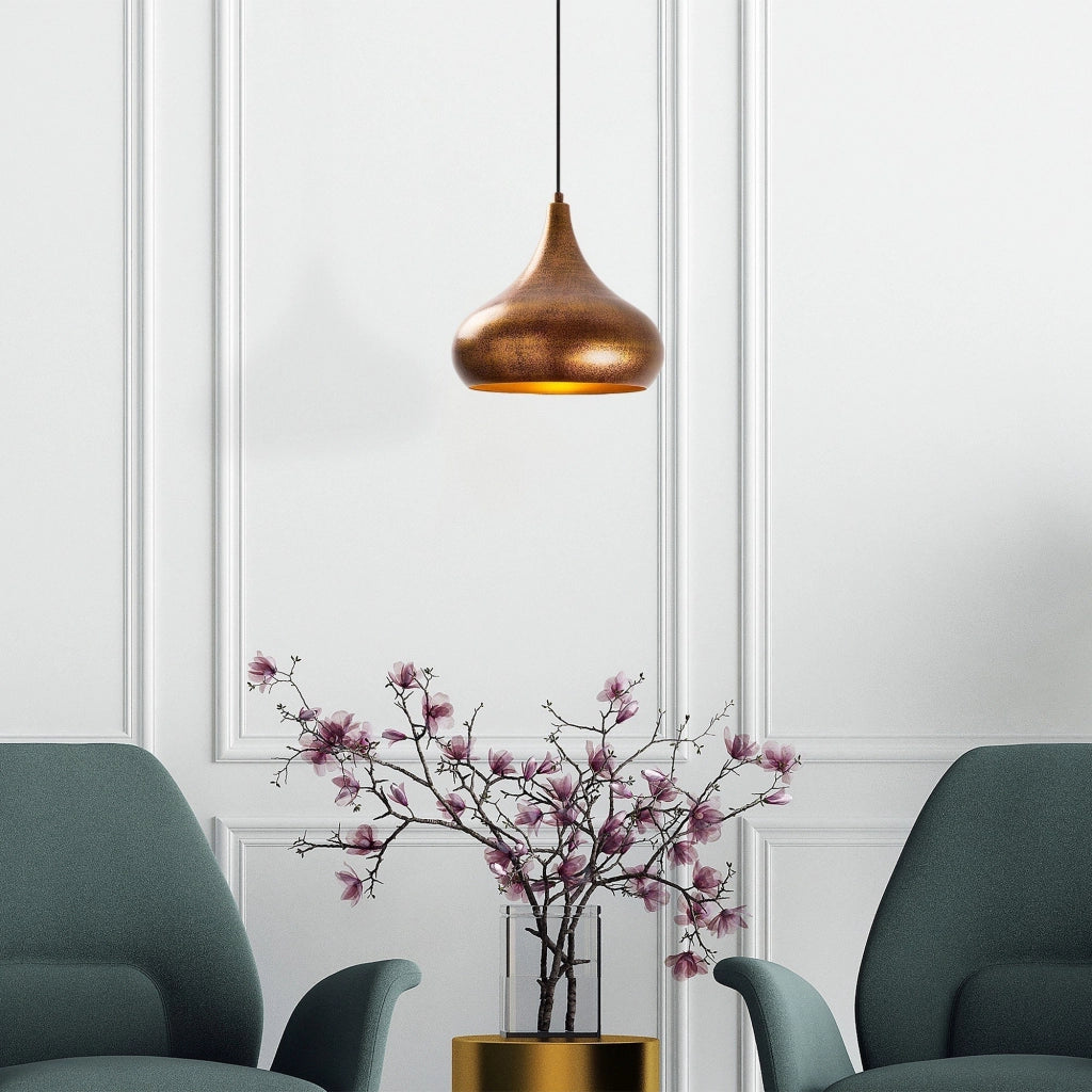 Ricco, Lampada a Sospensione 942flg1316, Marrone Rame