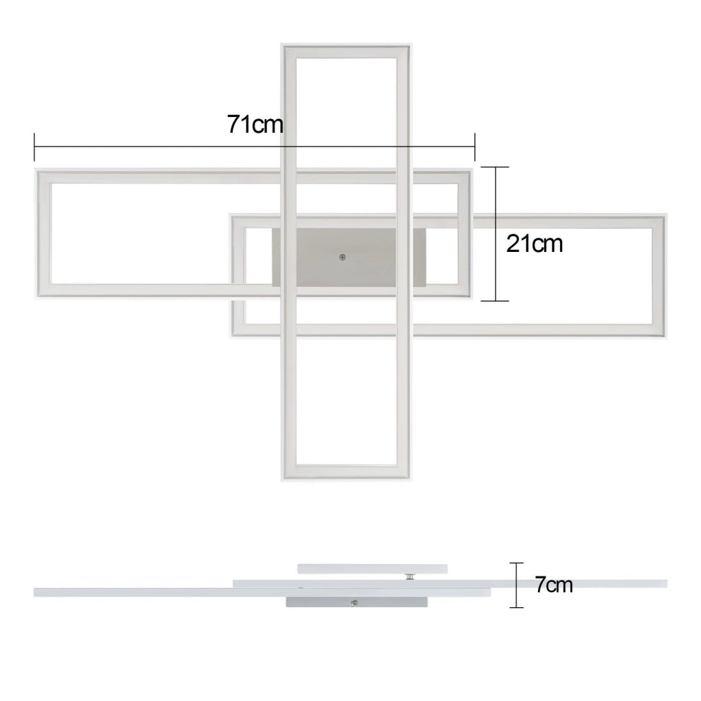 ZMH Lampada da soffitto LED grande dimmerabile telecomando RGB 50W per camera letto