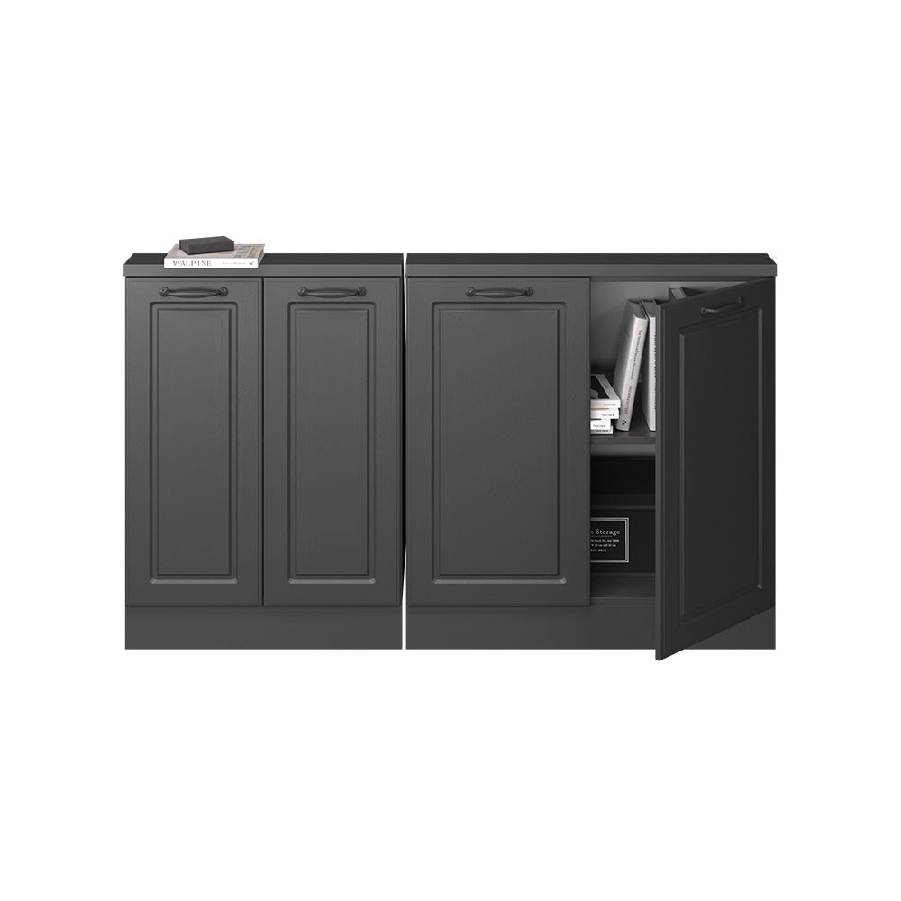 Mobile cucina sottotetto R-Line Antracite rustico/Antracite 140 cm Set di 2 Vicco