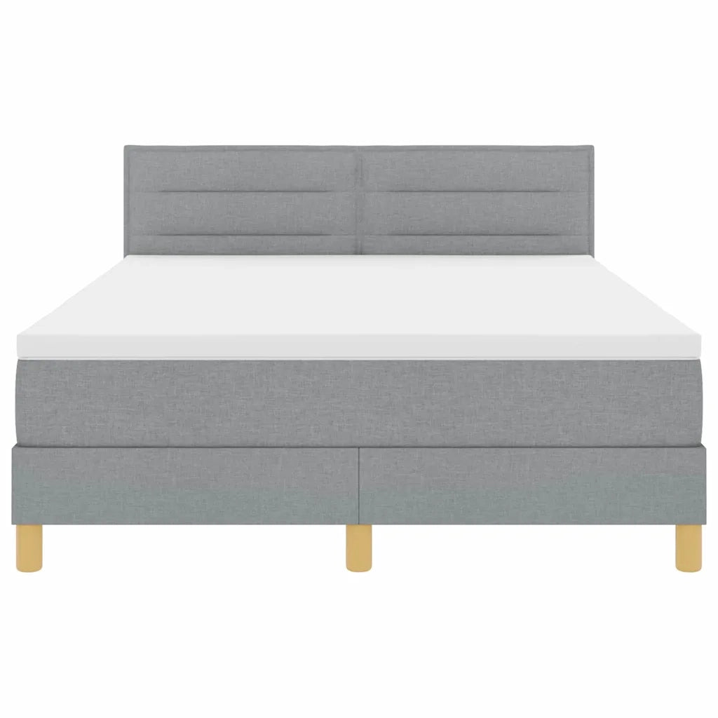 Letto a Sorgente LED Grigio chiaro 160 x 200 cm Tessuto 3342373